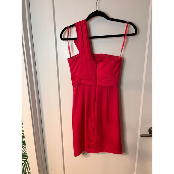 BCBGMAXAZRIA Palais One Shoulder Cocktail Dress Size 0 - Picture 4 of 11